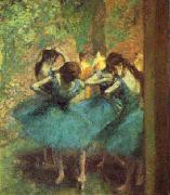 Edgar Degas Dancers in Blue painting